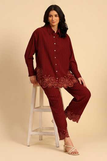 Dohr India Cotton Stripe Pattern Shirt & Pant Set 