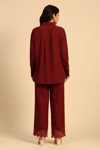 Dohr India Cotton Stripe Pattern Shirt & Pant Set 
