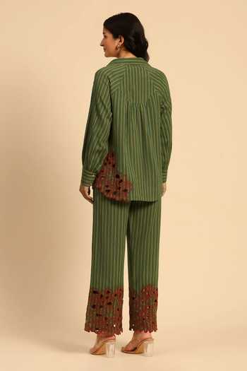 Dohr India Stripe Pattern Shirt & Pant Set 