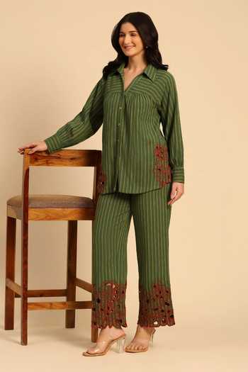 Dohr India Stripe Pattern Shirt & Pant Set 