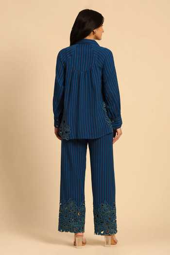 Dohr India Stripes Pattern Shirt & Pant Set 