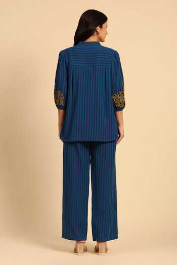 Dohr India Embroidered Shirt & Pant Set 