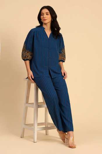 Dohr India Embroidered Shirt & Pant Set 