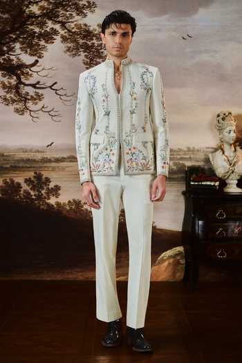Mahima Mahajan Zubyan Embroidered Bandhgala Jacket Set 