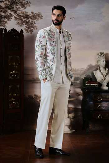Mahima Mahajan Zohair Embroidered Bandhgala Jacket Set 