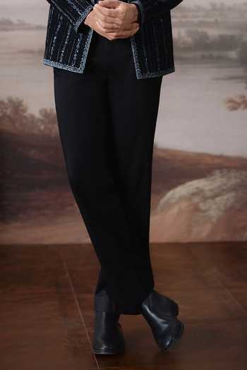 Buy Mahima Mahajan Black Silk, Chanderi, Cotton Satin Embroidery Avik Bandhgala Jacket Set Online at Aza Fashions Buy_Mahima Mahajan_Black Silk, Chanderi, Cotton Satin Embroidery Avik Bandhgala Jacket Set _Online_at_Aza_Fashions
