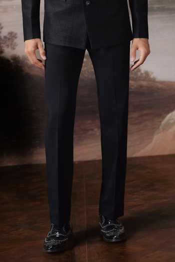 Mahima Mahajan Black Silk, Cotton Embroidery Tavish Bandhgala And Trouser Set Online at Aza Fashions Mahima Mahajan_Black Silk, Cotton Embroidery Tavish Bandhgala And Trouser Set _Online_at_Aza_Fashions