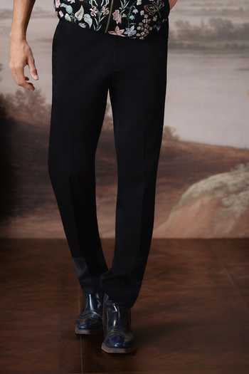Mahima Mahajan_Black Silk, Cotton Satin Aarish Bomber Jacket And Trouser Set _Online_at_Aza_Fashions