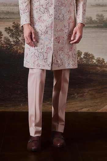 Mahima Mahajan Pink Chanderi, Cotton Satin Tavir Embroidered Sherwani Set Online at Aza Fashions Mahima Mahajan_Pink Chanderi, Cotton Satin Tavir Embroidered Sherwani Set _Online_at_Aza_Fashions