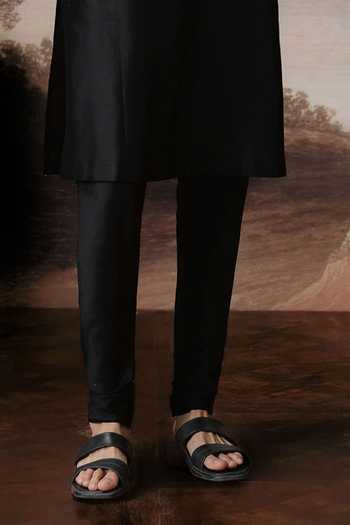 Mahima Mahajan Black Chanderi Raghav Embroidered Sleeve Kurta Set Online at Aza Fashions Mahima Mahajan_Black Chanderi Raghav Embroidered Sleeve Kurta Set _Online_at_Aza_Fashions