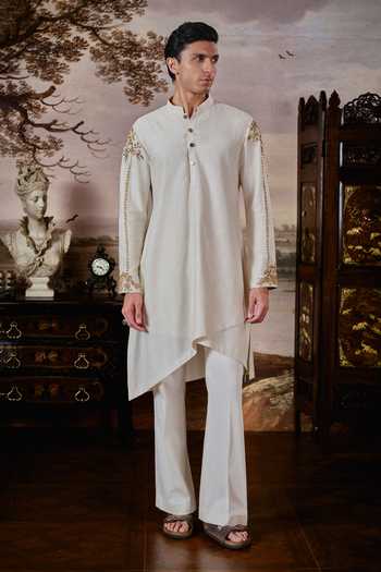 Mahima Mahajan Aarit Embroidered Sleeve Asymmetric Kurta Set