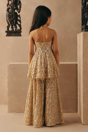 Twenty Nine Mirror Work Peplum Top & Sharara Set 