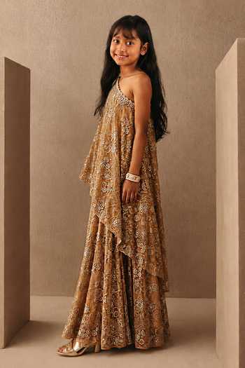 Twenty Nine Mirrorwork One Shoulder Tunic & Sharara Set 