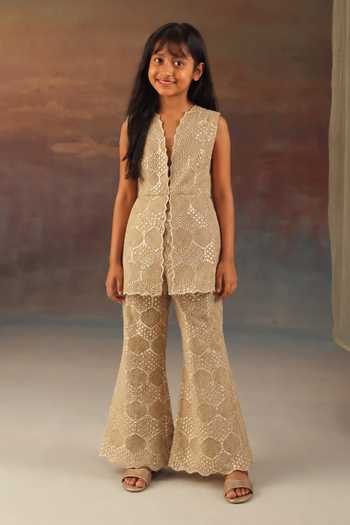 Twenty Nine Embroidered Jacket & Bell Bottom Pant Set 