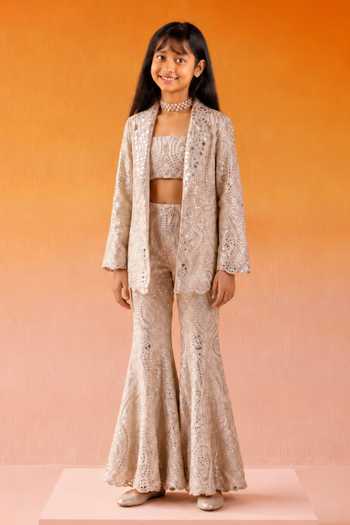 Twenty Nine Mirror Work Blazer Sharara Set 