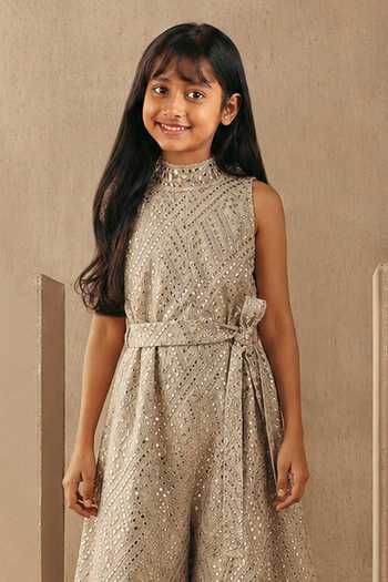 Twenty Nine Beige Tissue Mirror Hand Embroidered Jumpsuit Online at Aza Fashions Twenty Nine_Beige Tissue Mirror Hand Embroidered Jumpsuit _Online_at_Aza_Fashions