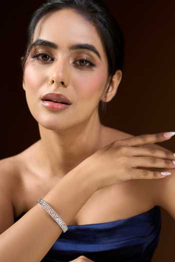 Nazaakat By Samara Singh Silver Plated Geometric Pattern Bracelet at Aza Fashions Nazaakat By Samara Singh_Silver Plated Geometric Pattern Bracelet _at_Aza_Fashions