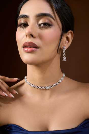 Nazaakat By Samara Singh Stone Studded & Cutout Necklace Set 