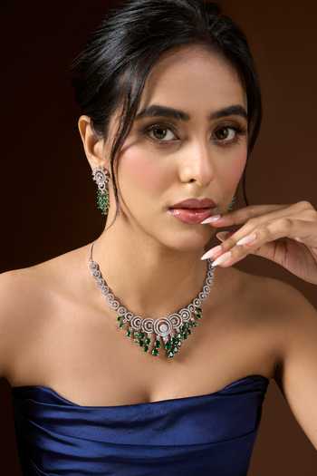 Nazaakat By Samara Singh Tiered Stone Studded Necklace Set 