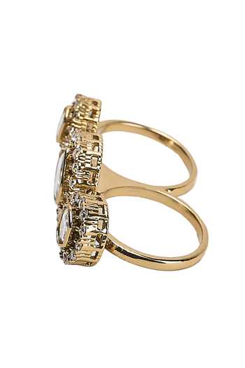 Nazaakat By Samara Singh Gold Plated Stone Studded Ring at Aza Fashions Nazaakat By Samara Singh_Gold Plated Stone Studded Ring _at_Aza_Fashions