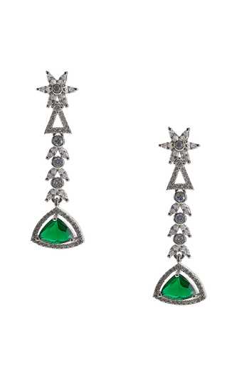 Shop Nazaakat By Samara Singh Silver Plated Stone Studded Necklace Set Shop_Nazaakat By Samara Singh_Silver Plated Stone Studded Necklace Set