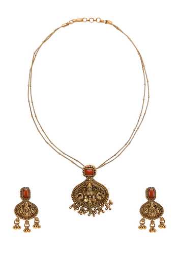Nazaakat By Samara Singh Temple Necklace Set 