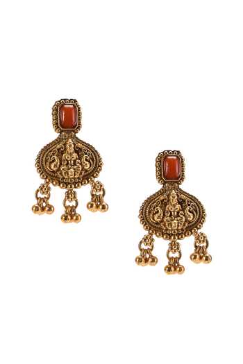 Shop Nazaakat By Samara Singh Gold Plated Temple Necklace Set Shop_Nazaakat By Samara Singh_Gold Plated Temple Necklace Set