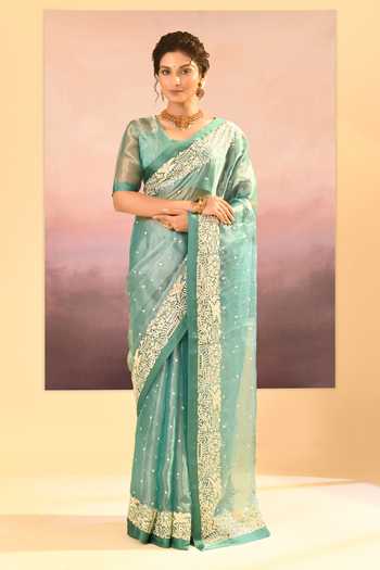 singhanias Tissue Saree With Running Blouse Fabric 