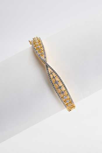 Shop Nazaakat By Samara Singh Gold Plated American Diamond Studded Bracelet Online at Aza Fashions Shop_Nazaakat By Samara Singh_Gold Plated American Diamond Studded Bracelet _Online_at_Aza_Fashions