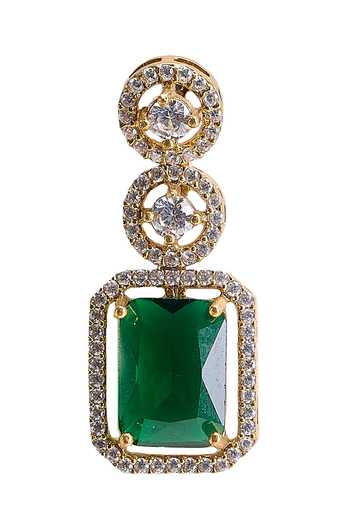 Shop Nazaakat By Samara Singh Green Stone Studded Earrings Online at Aza Fashions Shop_Nazaakat By Samara Singh_Green Stone Studded Earrings _Online_at_Aza_Fashions
