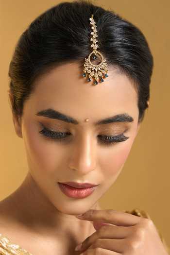 Nazaakat By Samara Singh Blue Stone Drop Maangtikka Online at Aza Fashions Nazaakat By Samara Singh_Blue Stone Drop Maangtikka _Online_at_Aza_Fashions