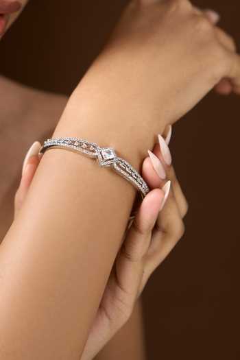 Buy Nazaakat By Samara Singh White American Diamond Studded Bracelet Buy_Nazaakat By Samara Singh_White American Diamond Studded Bracelet