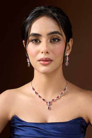 Nazaakat By Samara Singh Teardrop Pendant Necklace Set 