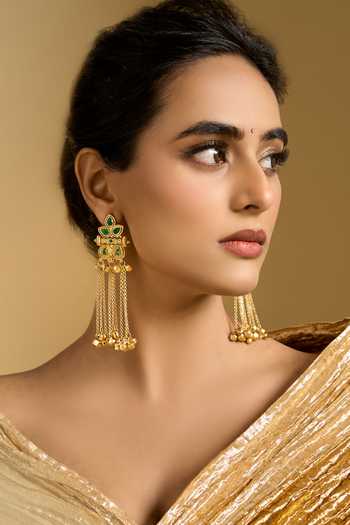 Nazaakat By Samara Singh Ghungroo Tassel Earrings 