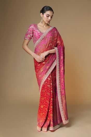 Renee label Banarasi Saree With Embroidered Blouse 