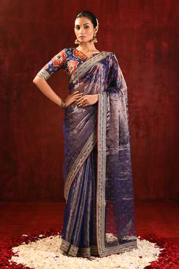 singhanias Tissue Saree With Running Blouse Fabric 