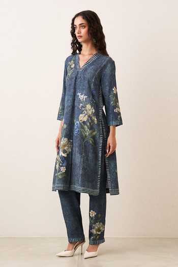 Buy RANNA GILL Blue Twill, Tencel Elric Pant Online at Aza Fashions Buy_RANNA GILL_Blue Twill, Tencel Elric Pant _Online_at_Aza_Fashions