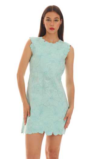 Parneet Gujral Blue Crepe High Neck Embroidered Short Dress at Aza Fashions Parneet Gujral_Blue Crepe High Neck Embroidered Short Dress _at_Aza_Fashions