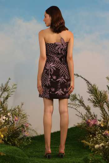 Parneet Gujral Floral Checkered Embroidered Dress 