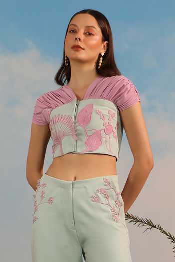 Parneet Gujral Placement Embroidered Crop Top 