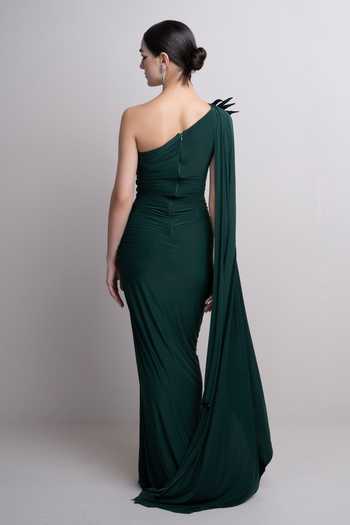 Parneet Gujral One Shoulder Embroidered Gown 