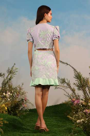 Parneet Gujral Floral Embroidered Crop Top 