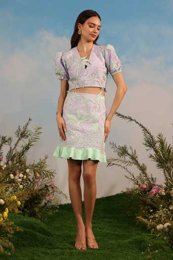 Parneet Gujral Ruffle Hem Skirt 