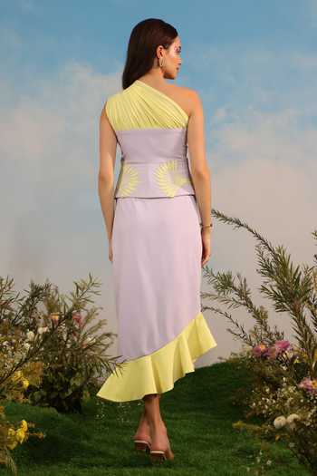 Parneet Gujral One Shoulder Embroidered Top 