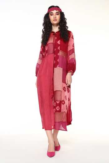 CAPISVIRLEO Aveline Patchwork Midi Dress Set 