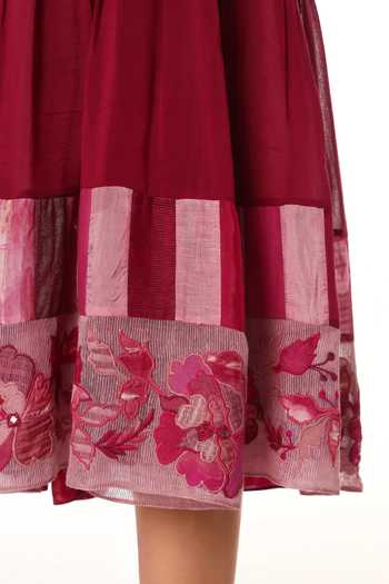 Buy CAPISVIRLEO Pink , Chanderi Cora Panelled Skirt Buy_CAPISVIRLEO_Pink , Chanderi Cora Panelled Skirt