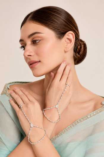 Zevar By Geeta Faux Diamonds Pair of Hathphools
