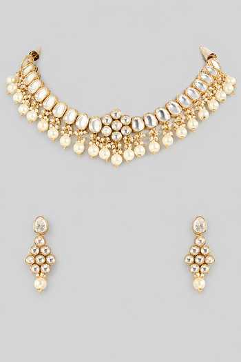 Zevar By Geeta Kundan Embellished Choker Set 
