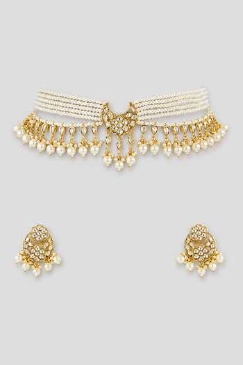 Zevar By Geeta Centre Crescent Choker Set 