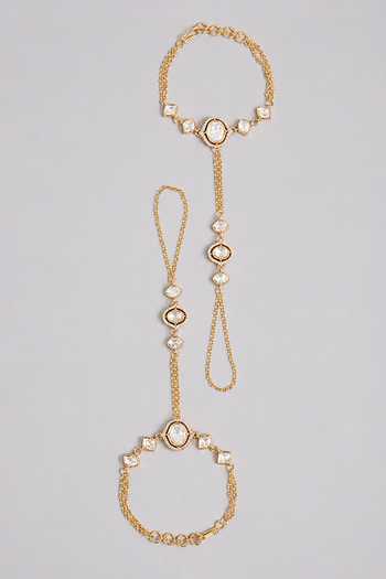 Zevar By Geeta Kundan Motif Embellished Pair of Hathphools